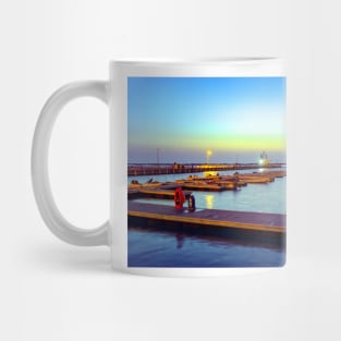 night at the harbor Mug